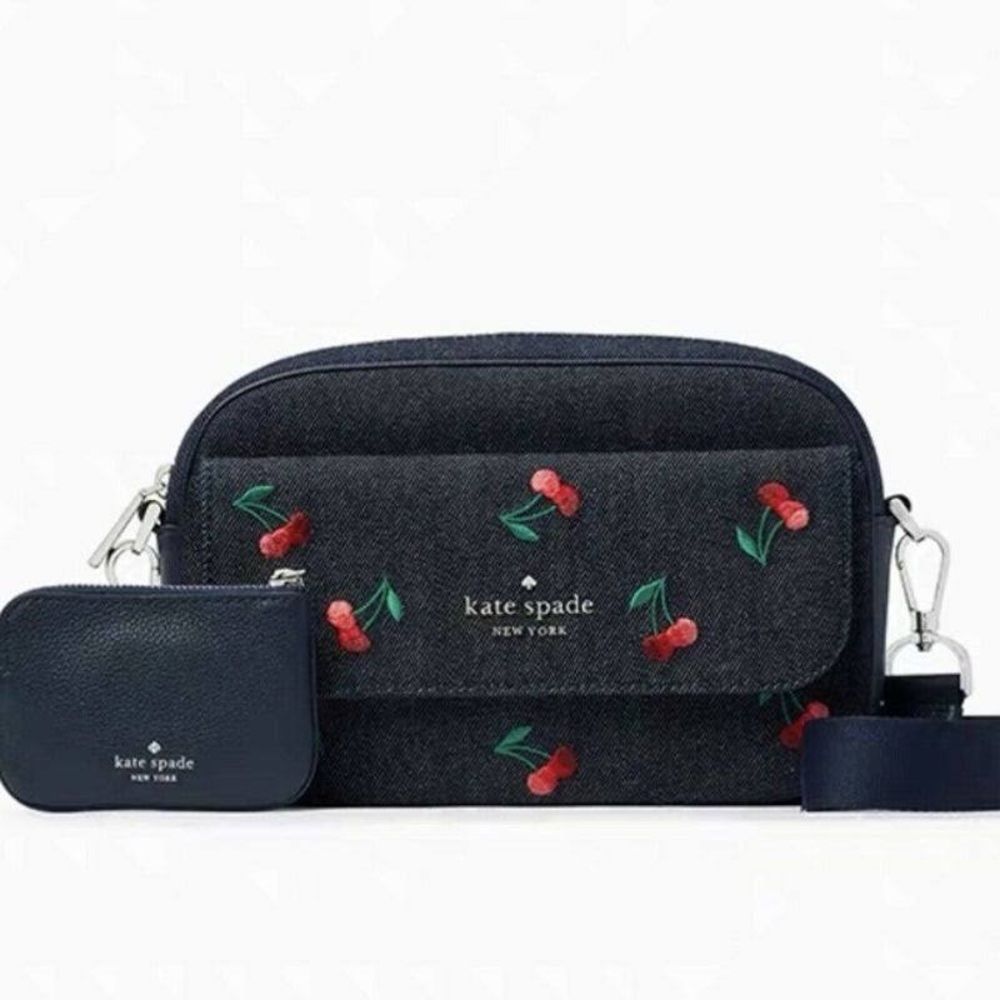 NWT Denim Rosie Cherry Kate Spade Crossover Bag